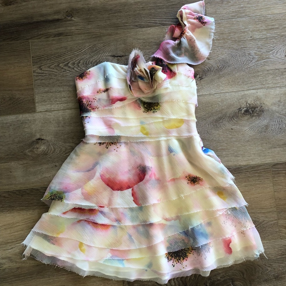 Jill Stuart woman one shoulder mini dress